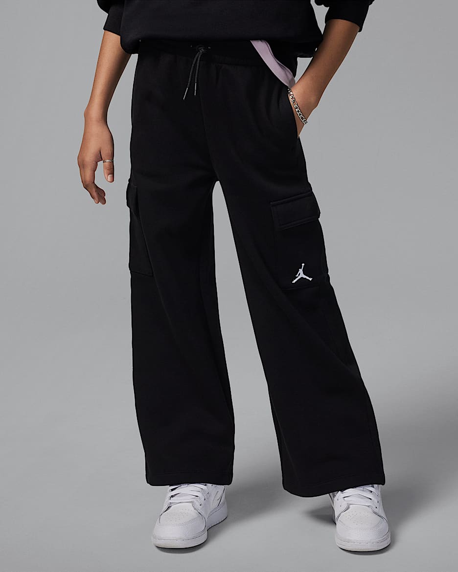 Jordan Older Kids' Y2K Fleece Cargo Trousers - Black