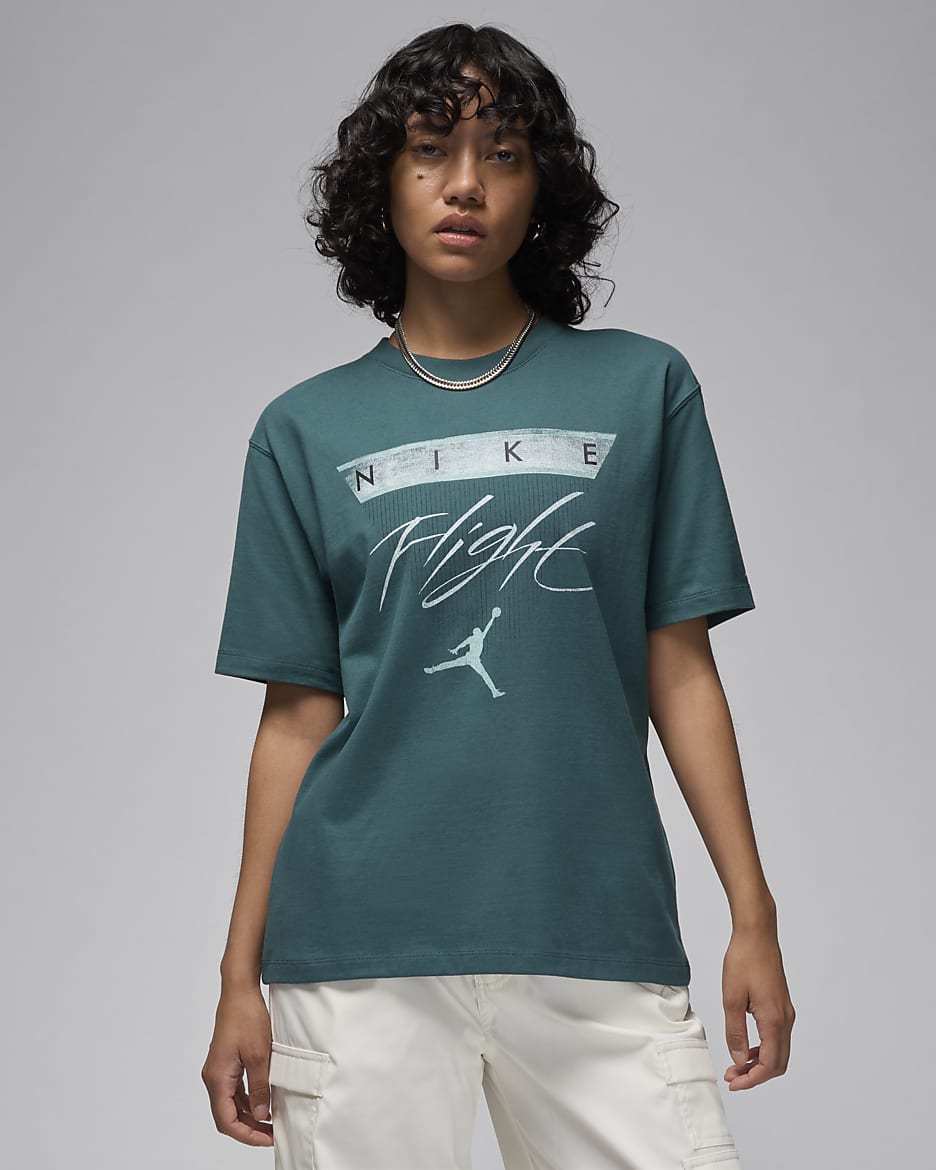 เสื้อยืดผู้หญิงมีกราฟิก Jordan Flight Heritage - Oxidized Green