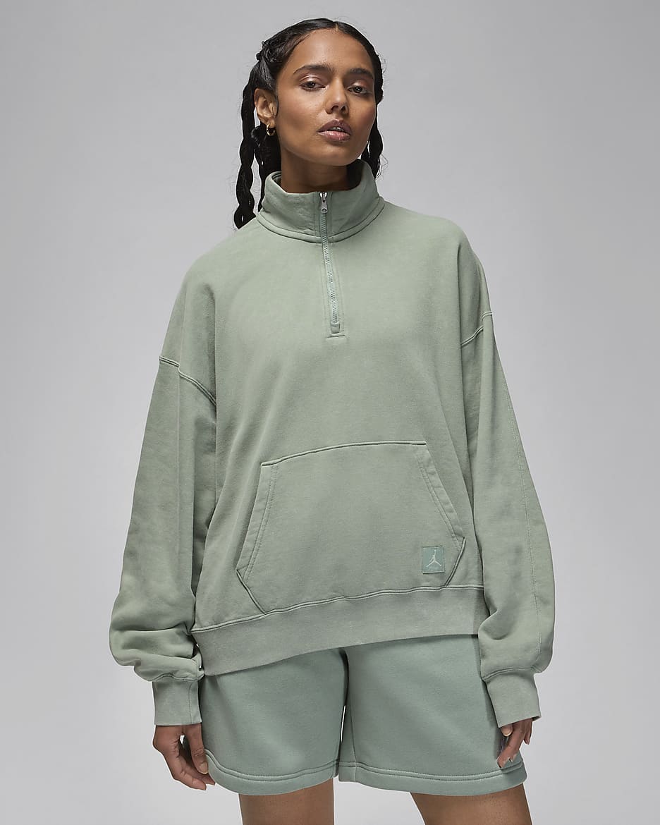 Jordan Flight Fleece Women's 1/4-Zip Sweatshirt - Jade Smoke