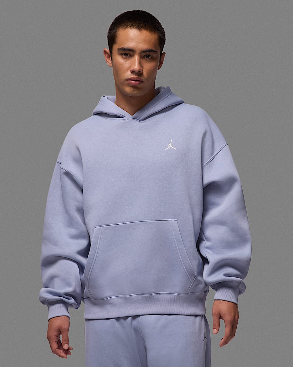 Jordan Brooklyn Fleece Men's Oversized Pullover Hoodie - Indigo Haze/Sail