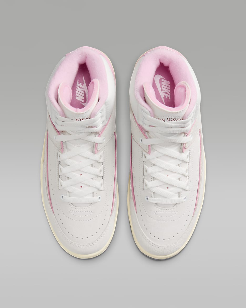 Air Jordan 2 Retro Women's Shoes - Summit White/Medium Soft Pink/Muslin/Gym Red