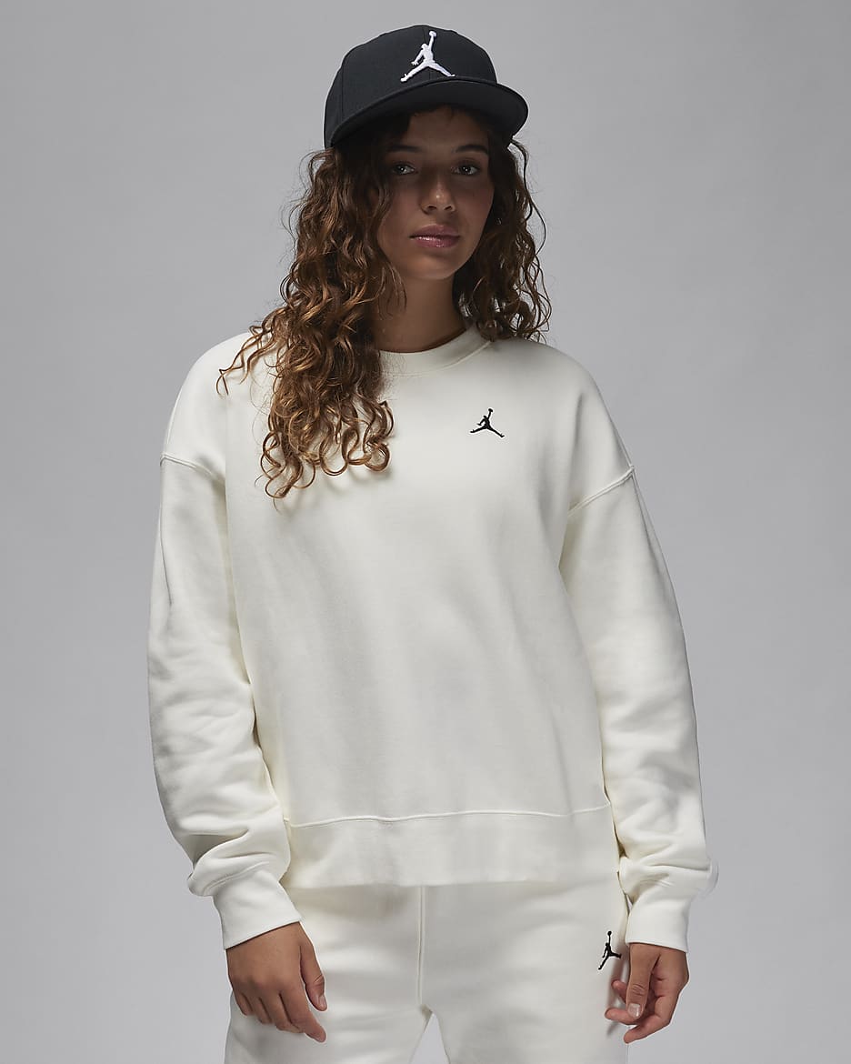 Jordan Brooklyn Fleece kerek nyakkivágású női pulóver - Sail/Fekete