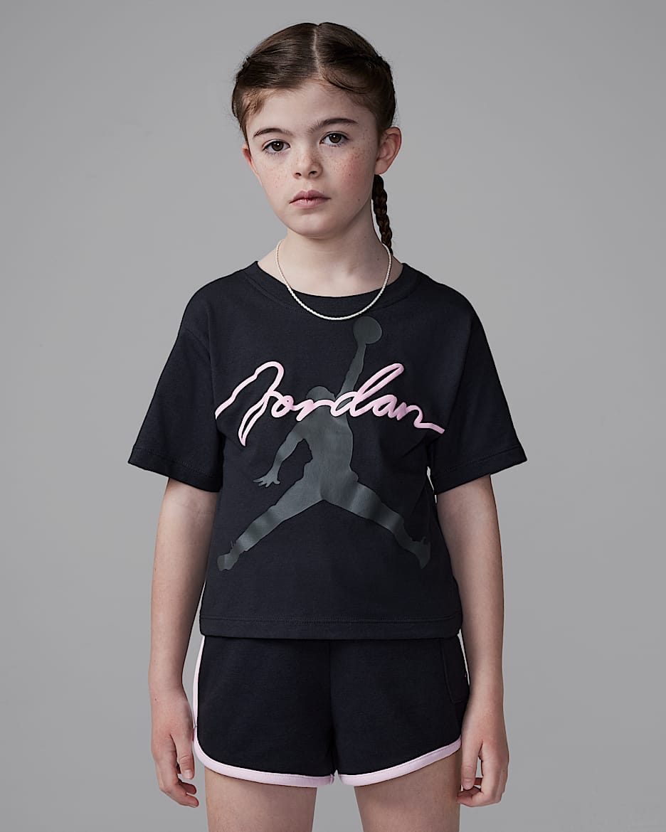 Jordan Younger Kids' 'Hidden In Plain Sight' 2-Piece Shorts Set - Off-Noir