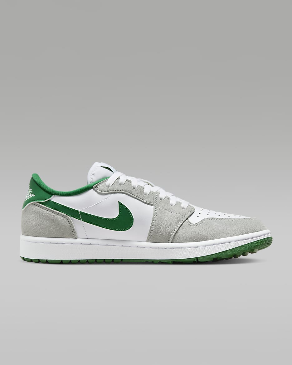 Air Jordan 1 Low G Golf Shoes - White/Light Smoke Grey/Pine Green