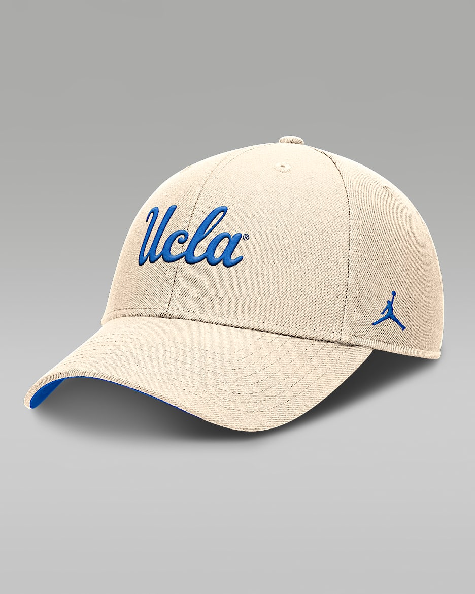 UCLA Primetime Rise Men's Jordan Brand Dri-FIT College Trucker Adjustable Hat - Natural