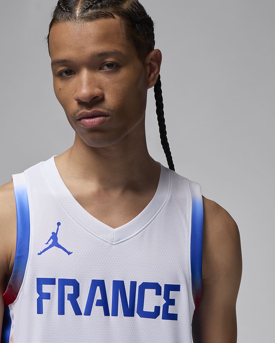 France Limited Home Men's Jordan Basketball Jersey - White/Hyper Royal