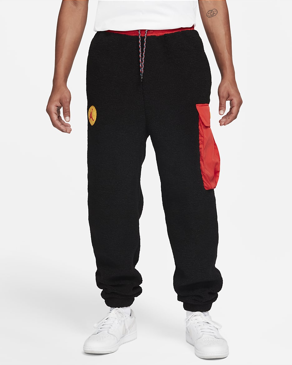 Pantalones de tejido Fleece para hombre Statement Jordan Essentials Mountainside - Negro