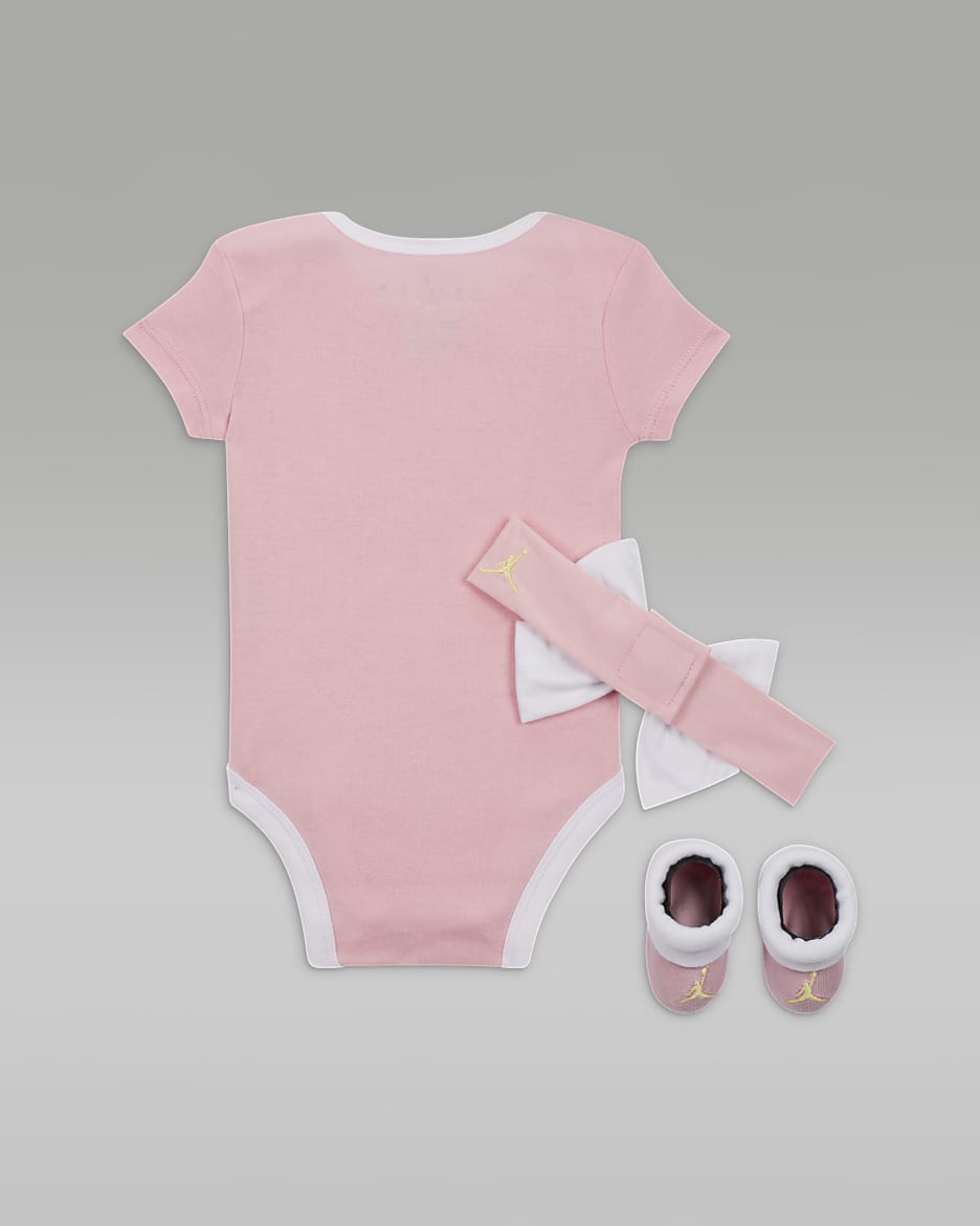 Coffret ensemble 3 pièces Jordan Sky Rookie pour bébé (3 à 6 mois) - Medium Soft Pink