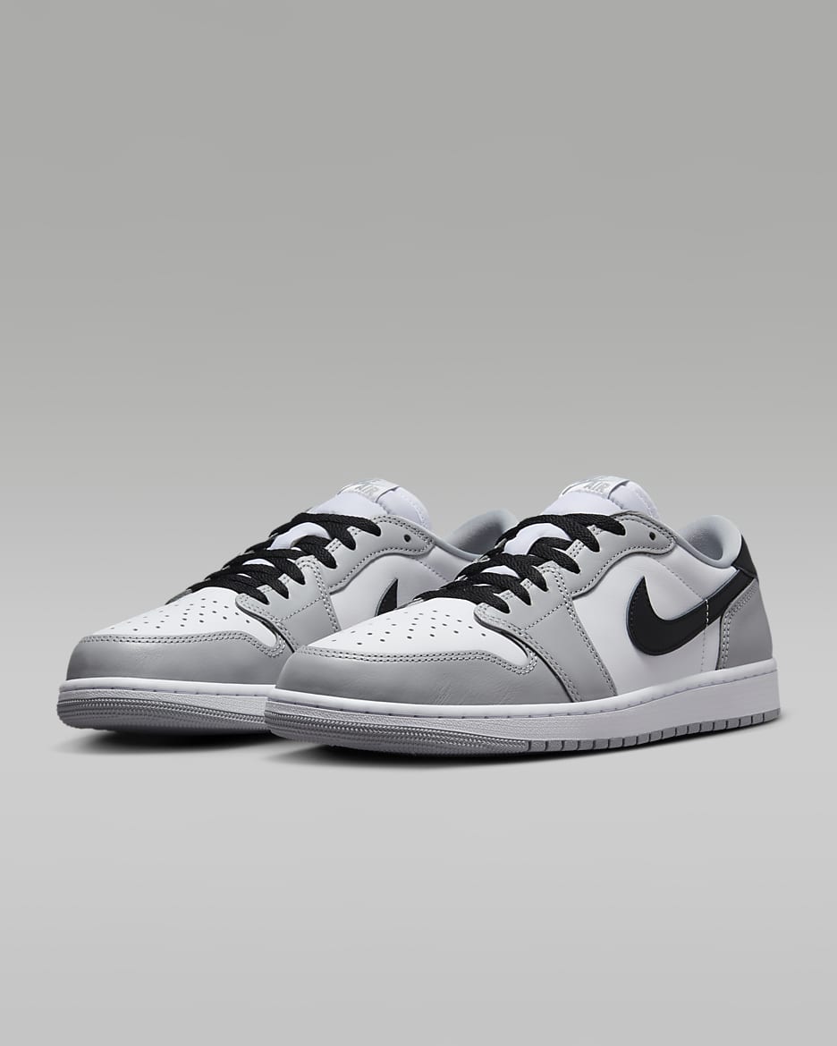 Tenis Air Jordan 1 Low OG "Wolf Grey" - Blanco/Gris lobo/Negro