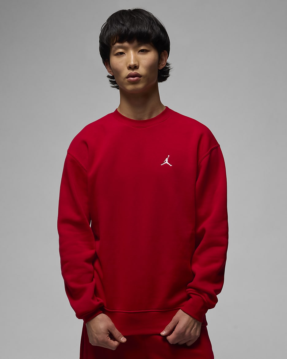 Jordan Brooklyn Fleece Men's Crew-Neck Sweatshirt - Gym Red/White