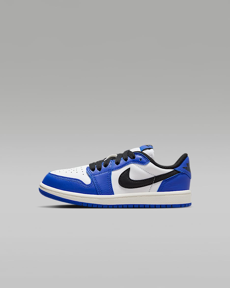 Jordan 1 Retro Low 'Game Royal' Younger Kids' Shoes - White/Game Royal/Sail/Black