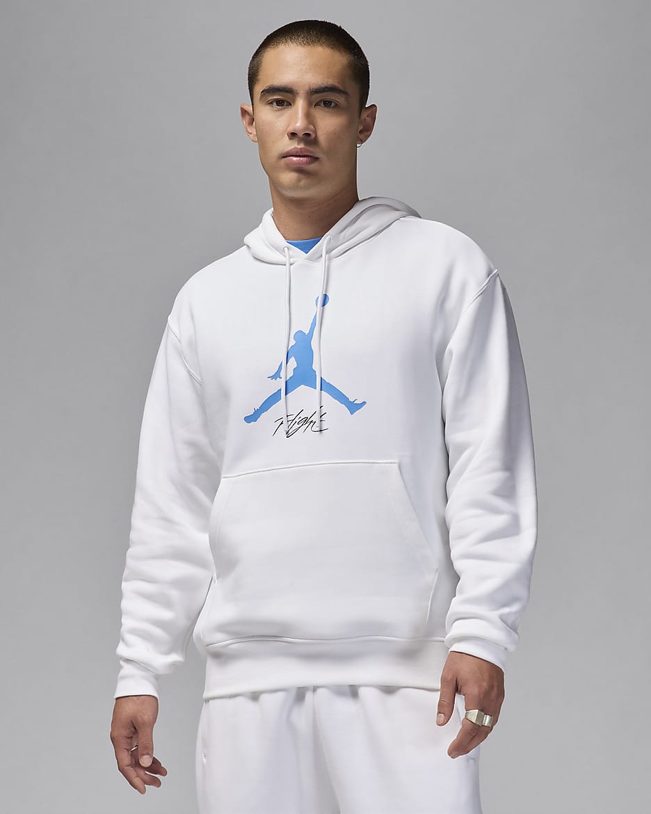 Felpa in fleece con cappuccio Jordan Essentials – Uomo - Bianco/Nero/Legend Blue