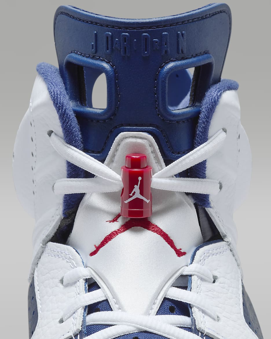 Air Jordan 6 Retro 'White and Midnight Navy' Men's Shoes - White/Midnight Navy/Varsity Red