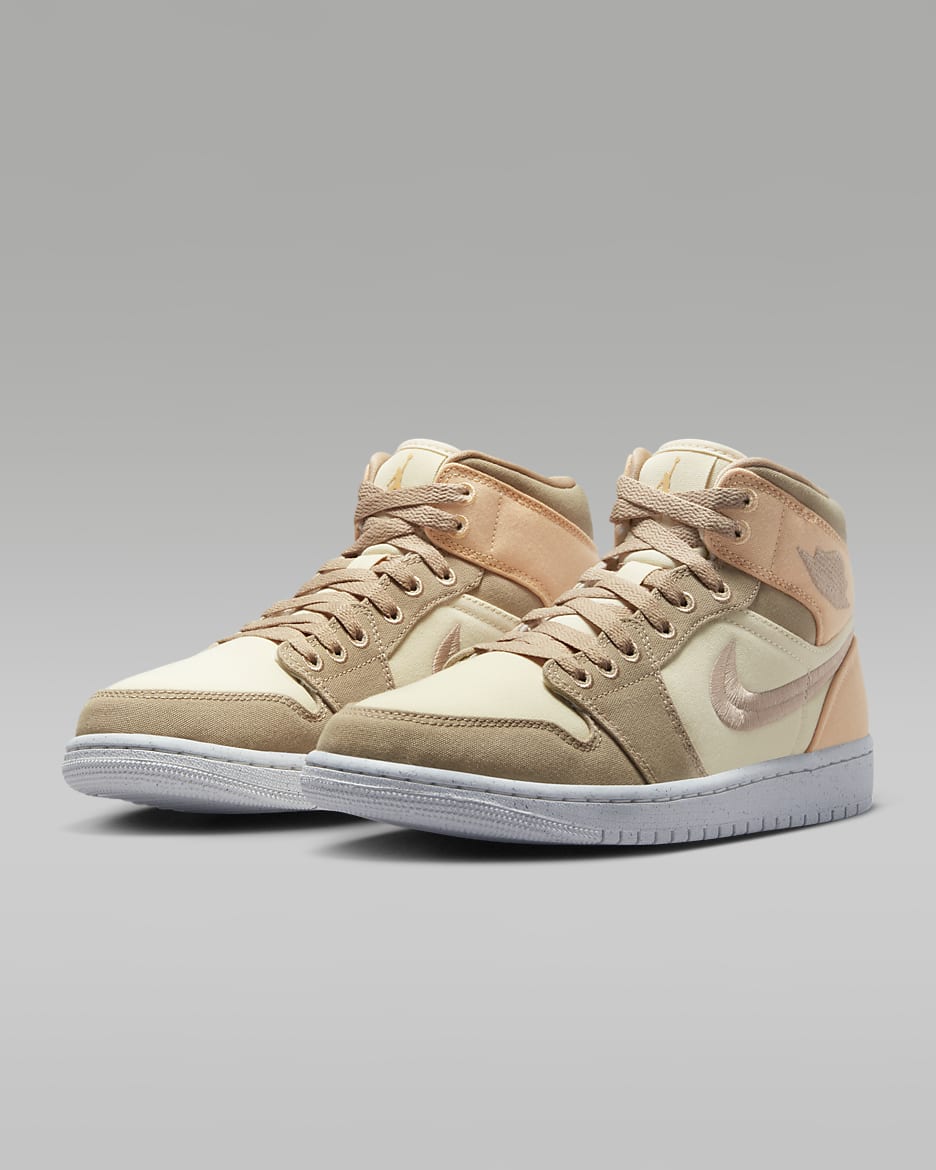 Air Jordan 1 Mid SE Women's Shoes - Muslin/Celestial Gold/Sail/Desert