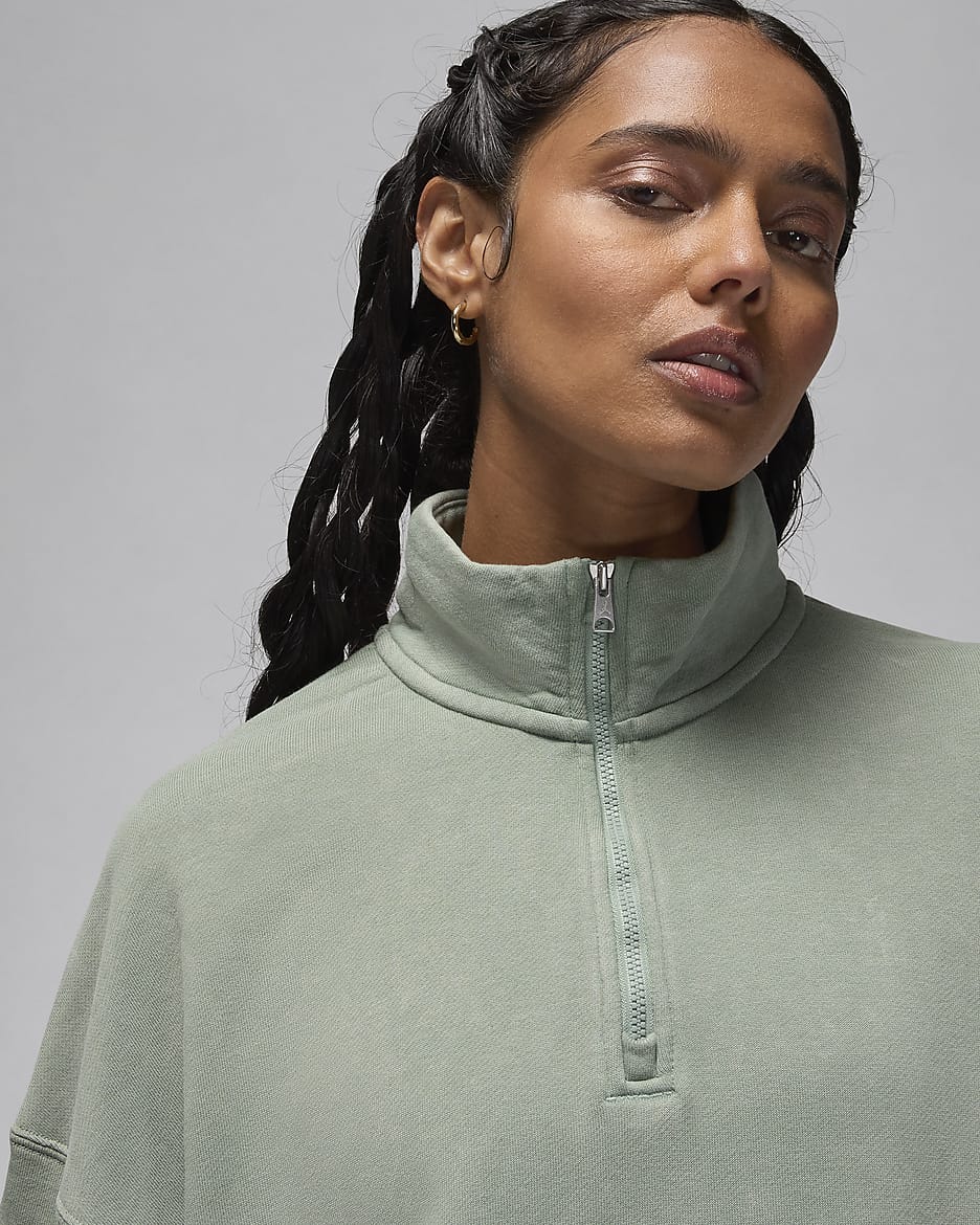 Jordan Flight Fleece Women's 1/4-Zip Sweatshirt - Jade Smoke