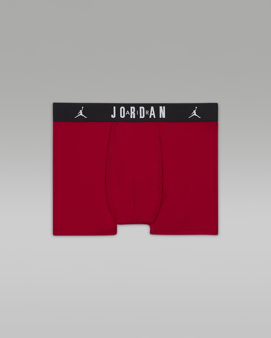 Jordan Dri-FIT Flight Essentials Older Kids' Boxer Briefs (3-Pack) - Gym Red/Black