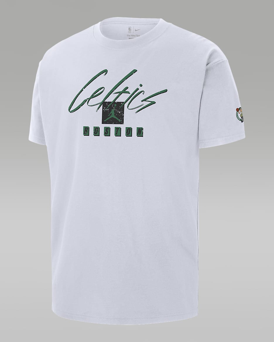 Boston Celtics Courtside Statement Edition Men's Jordan NBA Max90 T-Shirt - White