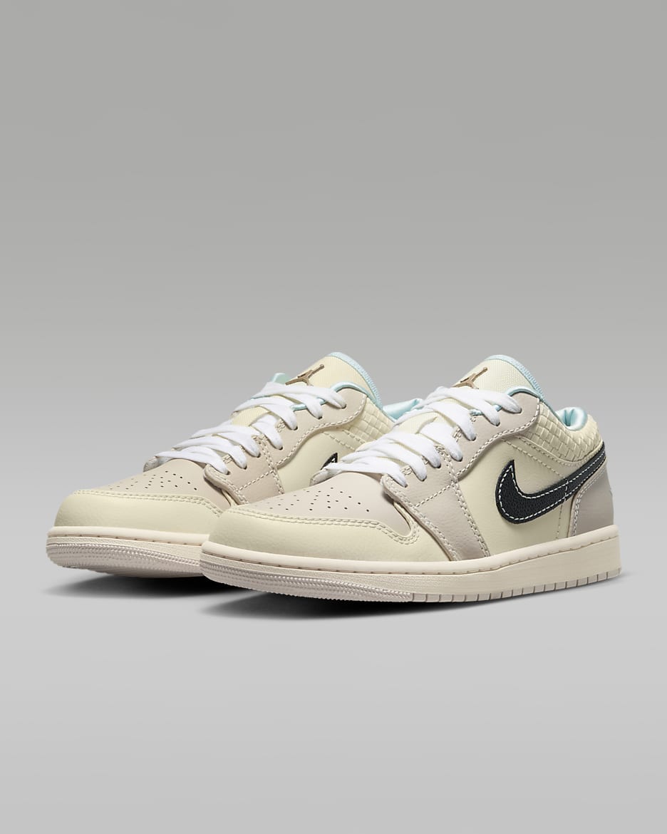 Air Jordan 1 Low SE Shoes - Sand Drift/Muslin/Glacier Blue/Black