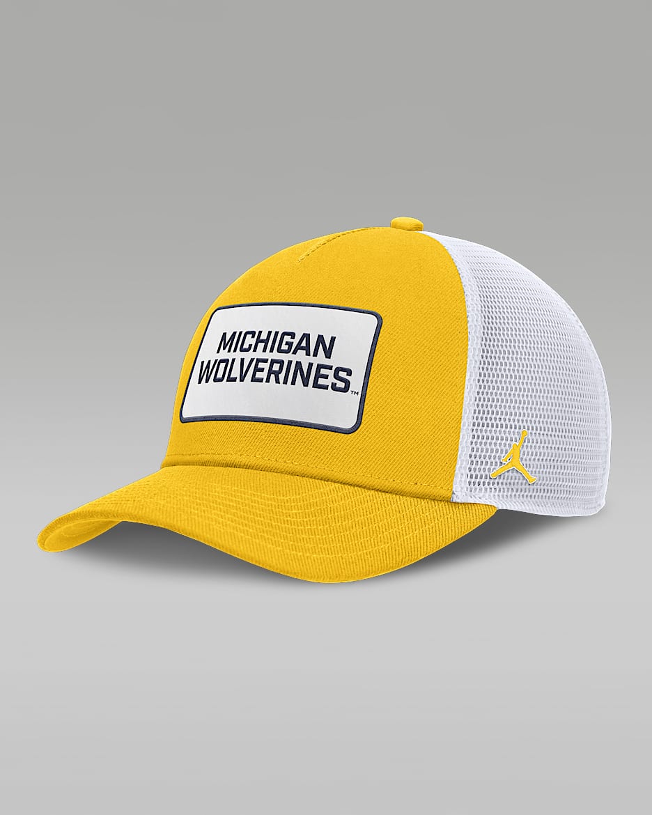 Michigan On-Field Rise Men's Jordan Brand College Trucker Adjustable Hat - Gold