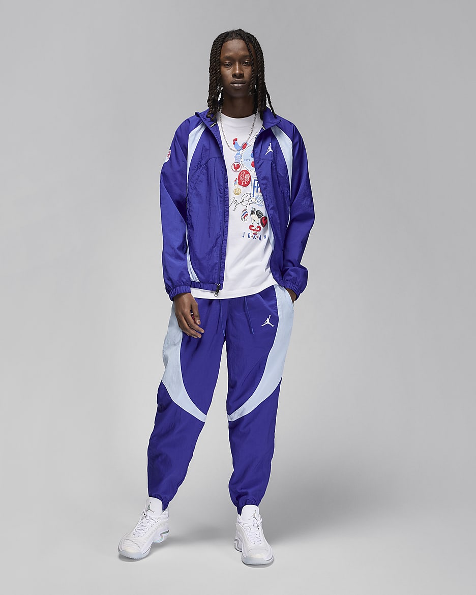 Jordan Sport x Fédération Française de Basketball Erkek Tişörtü - Beyaz/Old Royal