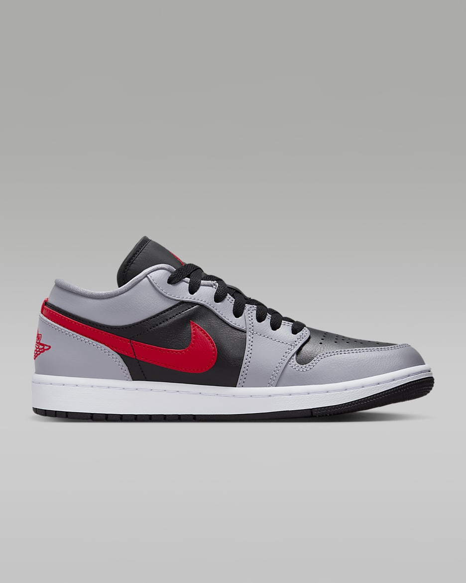 Air Jordan 1 Low Women's Shoes - Cement Grey/Black/White/Fire Red