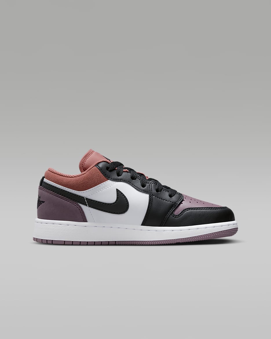 Air Jordan 1 Low SE Older Kids' Shoes - White/Sky J Orange/Sky J Mauve/Black