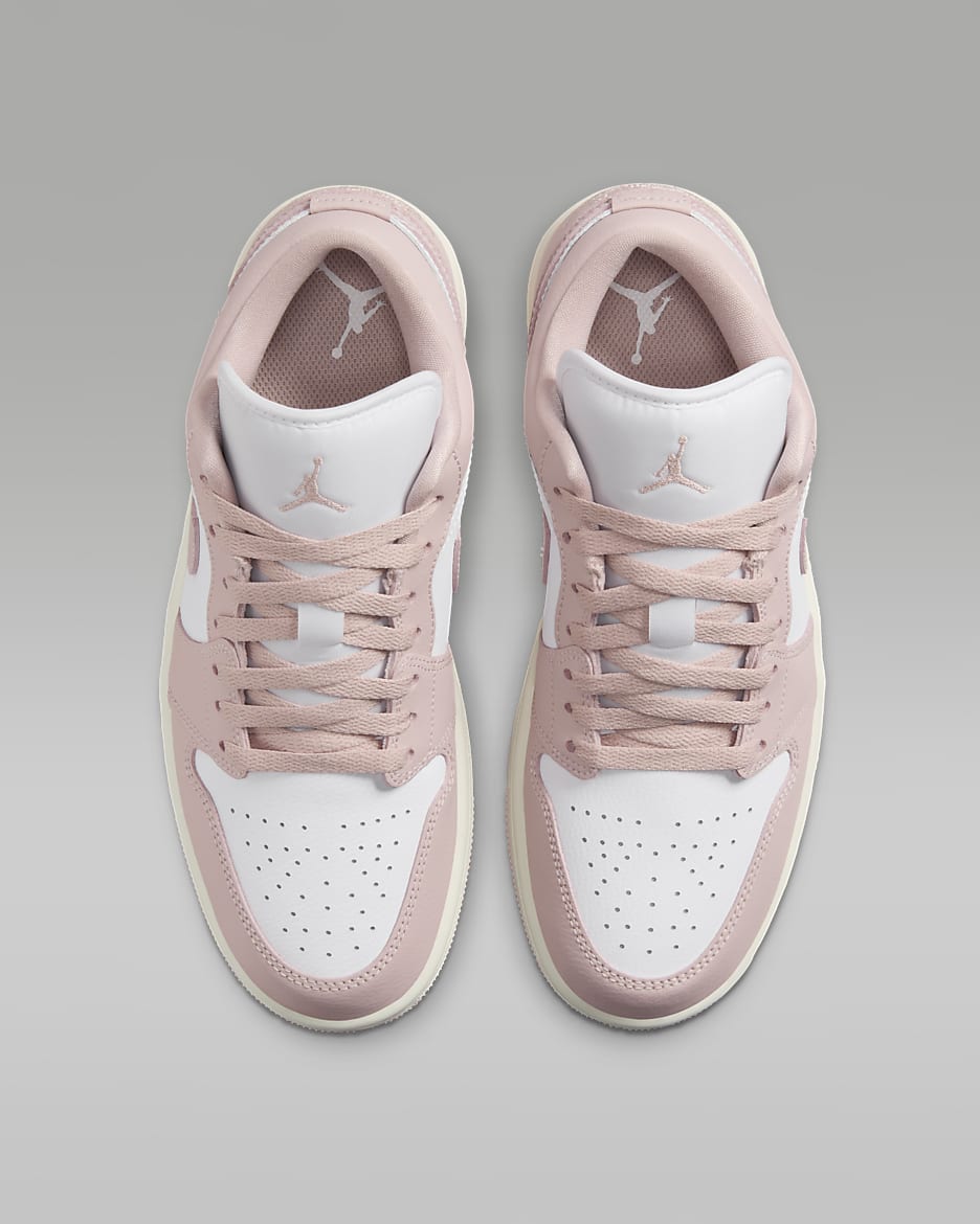 Air Jordan 1 Low Shoes - White/Sail/Pink Oxford