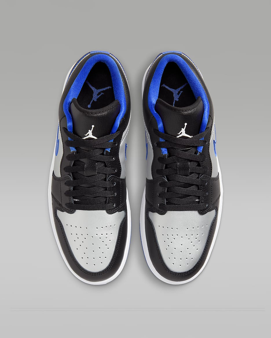 Air Jordan 1 低筒男鞋 - 黑色/Game Royal/Metallic Platinum/白色