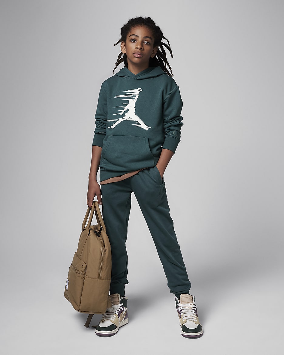 Jordan MJ Flight MVP Older Kids' Fleece Pullover Hoodie - Oxidised Green