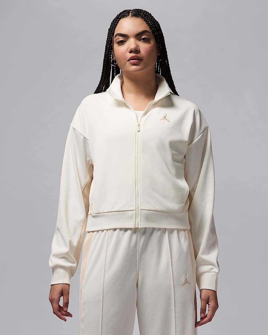 Chamarra de tejido Knit para mujer Jordan - Vela/Café claro leyenda/Café claro leyenda