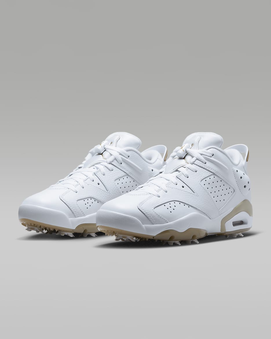 Jordan Retro 6 G Men's Golf Shoes - White/Khaki