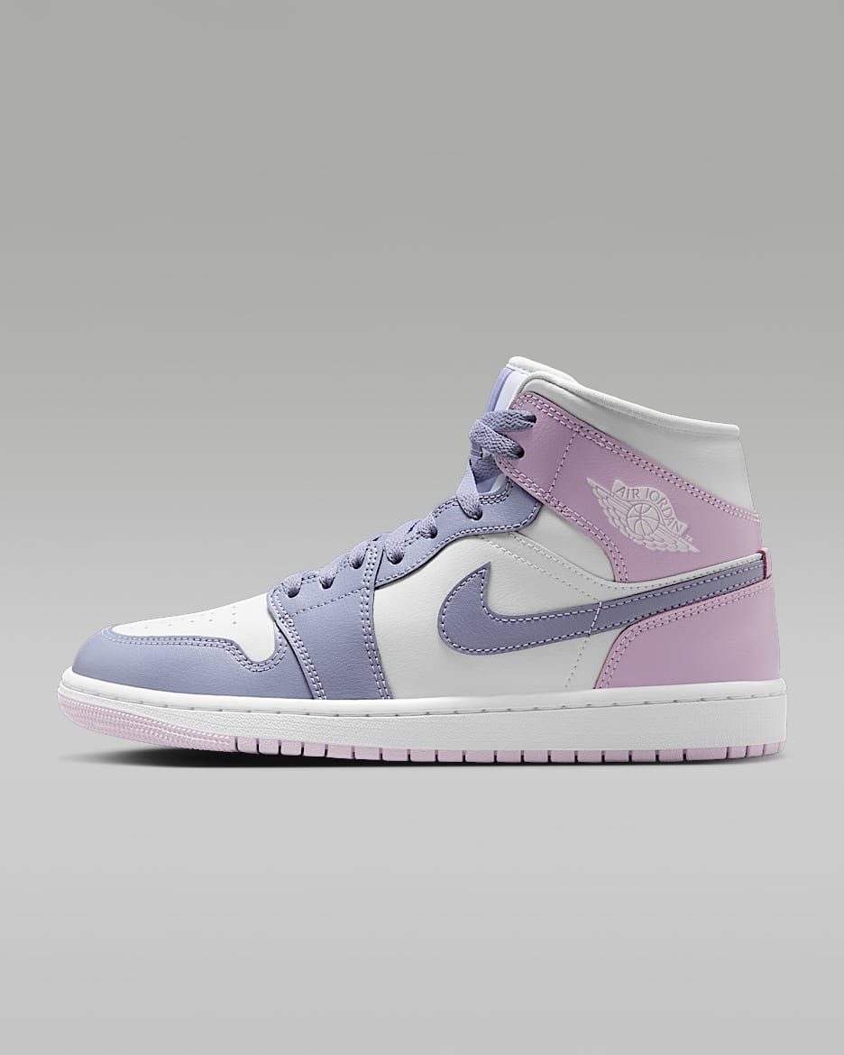 Air Jordan 1 Mid Women's Shoes - Indigo Haze/White/Doll