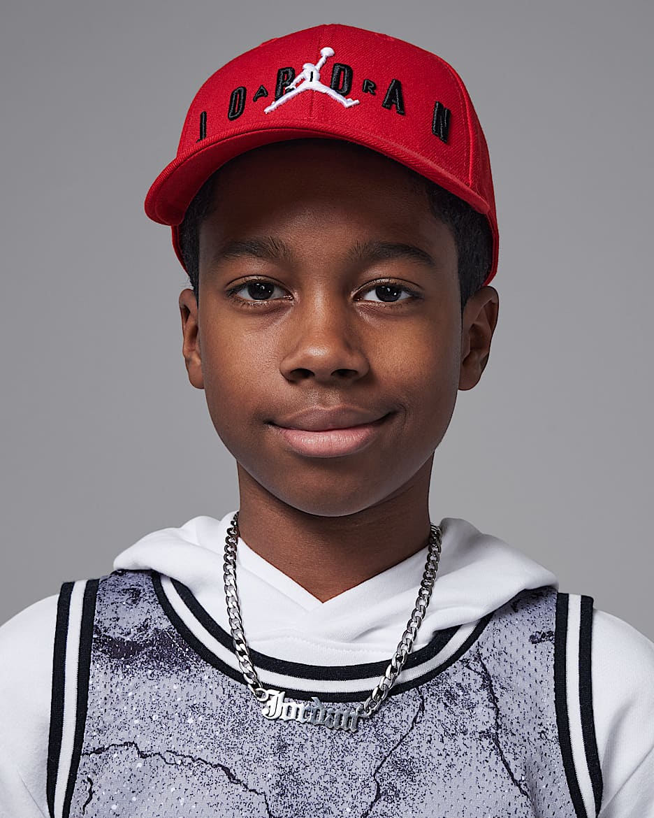 Gorra con estructura y correa trasera para niños talla grande Jordan - Rojo gimnasio