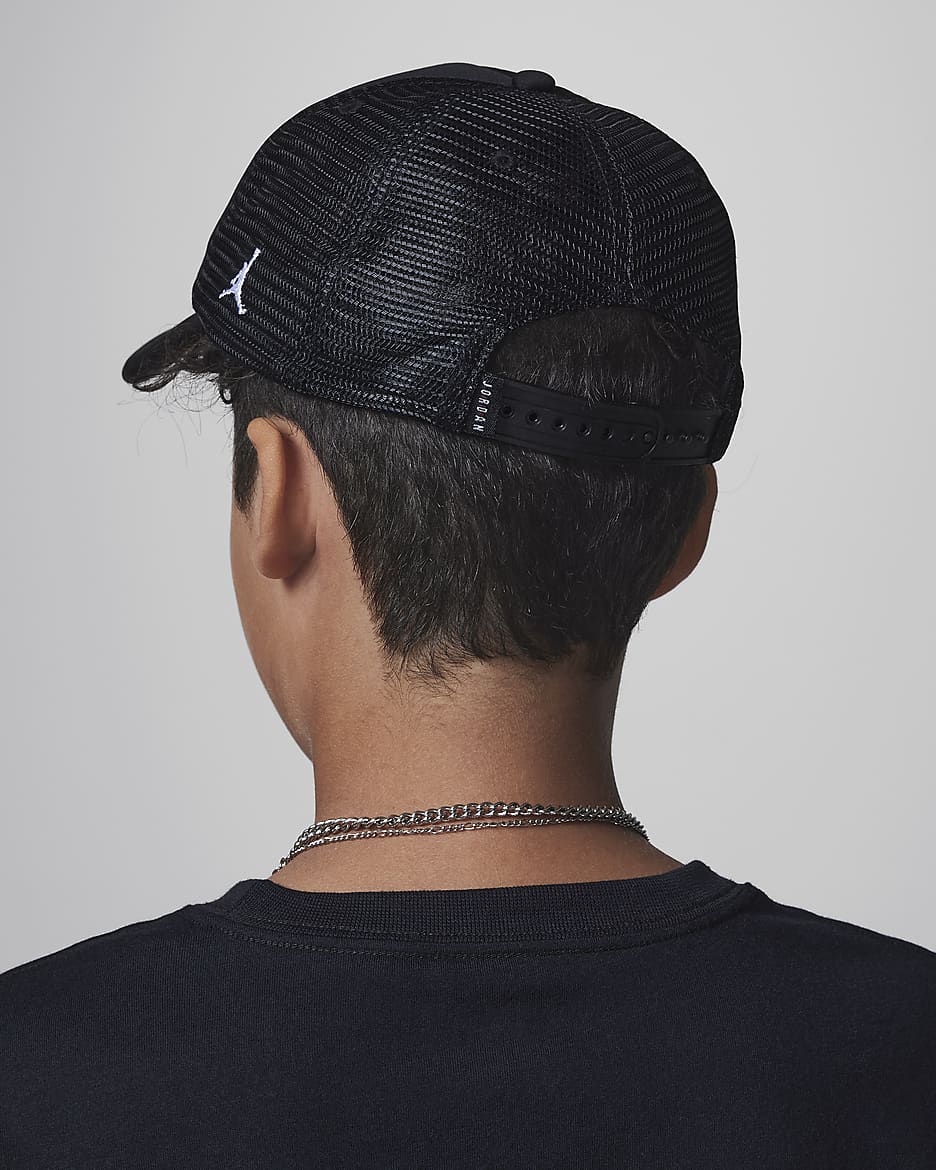 Gorra de rejilla con espuma para niños talla grande Jordan - Negro