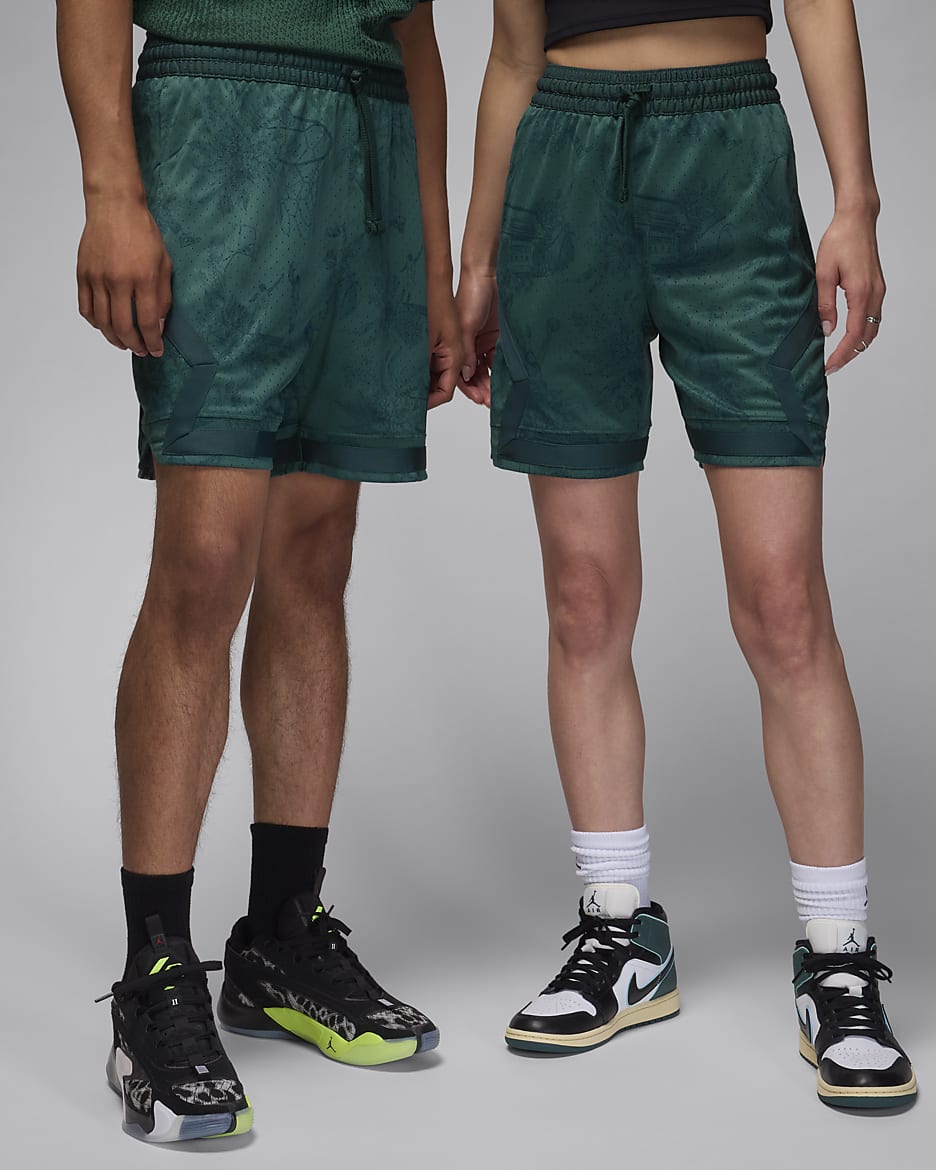 Jordan Sport Men's Dri-FIT Printed Diamond Shorts - Oxidized Green/Deep Jungle/Deep Jungle