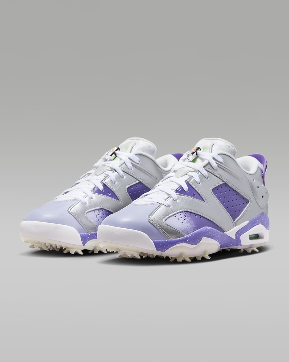 Jordan Retro 6 G NRG Men's Golf Shoes - Metallic Silver/Action Grape/White/Oxygen Purple