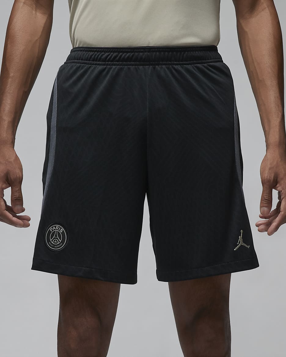 Paris Saint-Germain Strike Third Men's Jordan Dri-FIT Football Knit Shorts - Black/Iron Grey/Stone