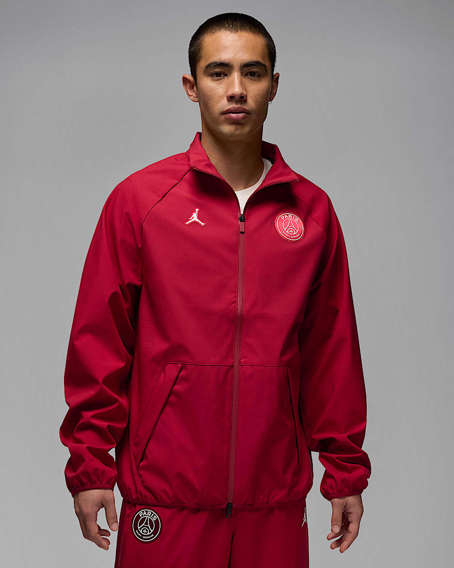 Paris Saint-Germain JAM Men's Warm-Up Jacket - Wings Jordan Red