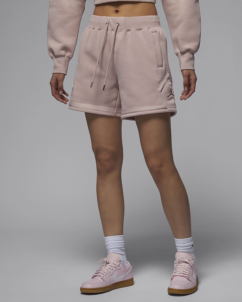 กางเกงขาสั้น Diamond ผู้หญิง Jordan Flight Fleece - Pink Oxford