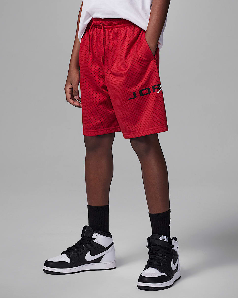 Jordan Dri-FIT Big Kids' Baseline Mesh Shorts - Gym Red