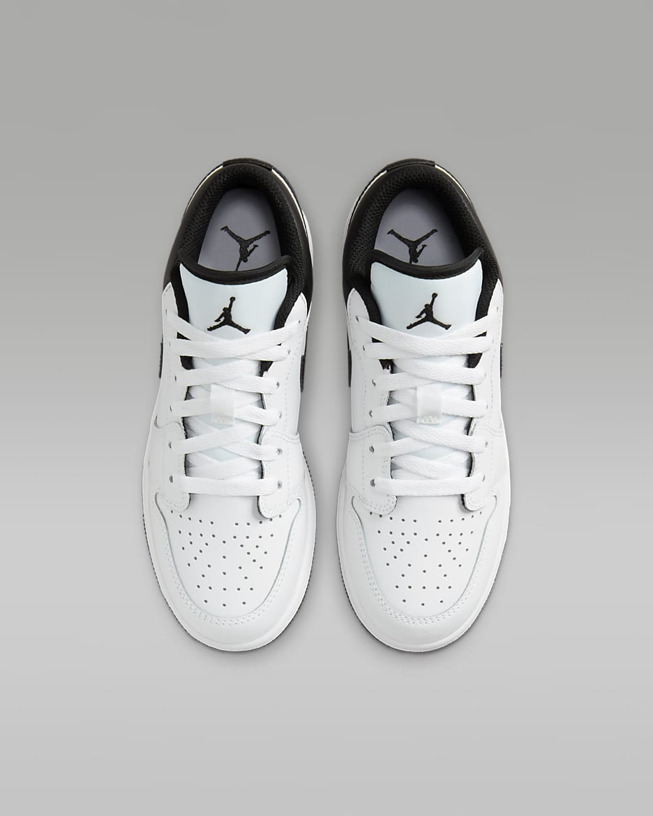 Air Jordan 1 Low Kinderschoen - Wit/Wit/Zwart