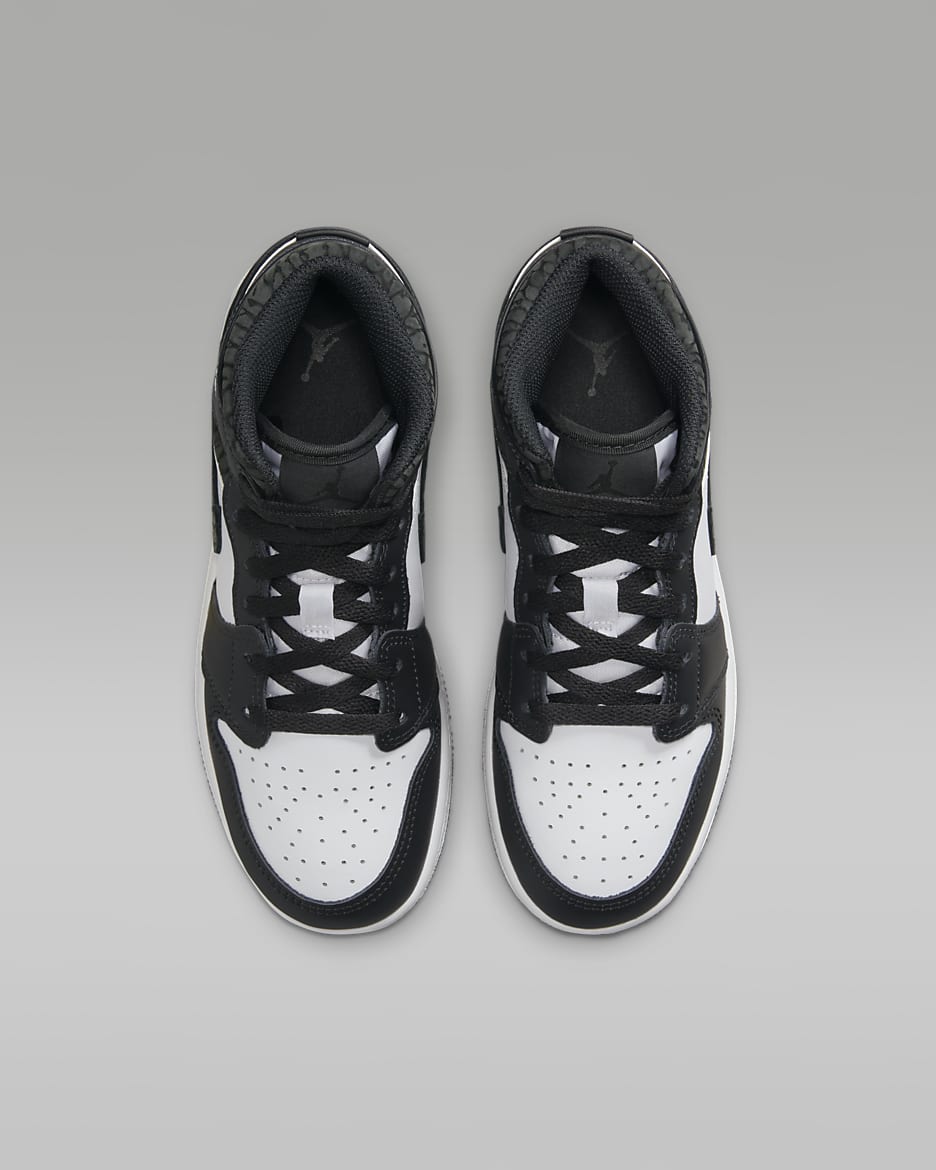 Air Jordan 1 Mid SE Older Kids' Shoes - Off-Noir/White/Black/Black