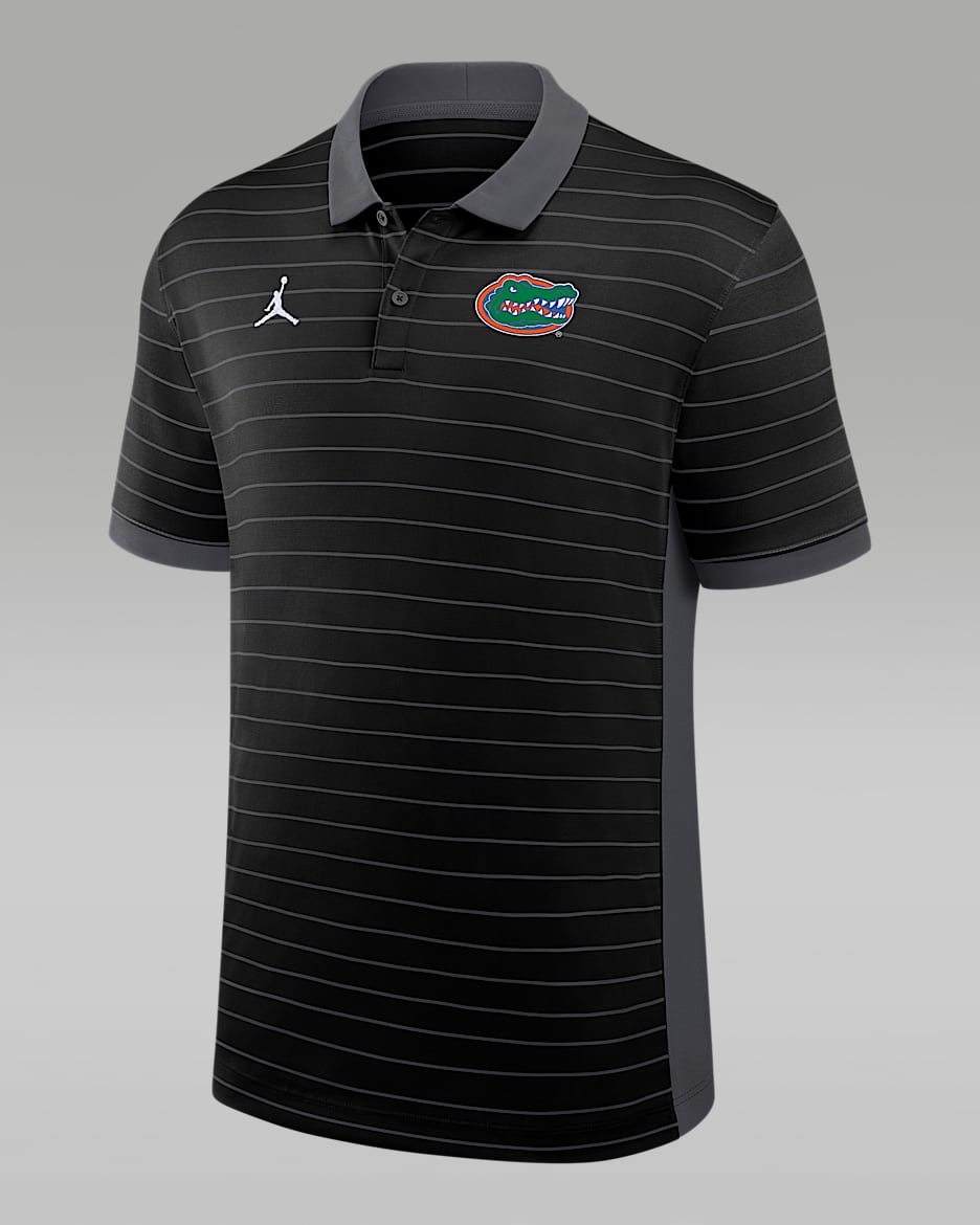 Florida Sideline Victory Stripe Men's Jordan Brand Dri-FIT College Polo - Black