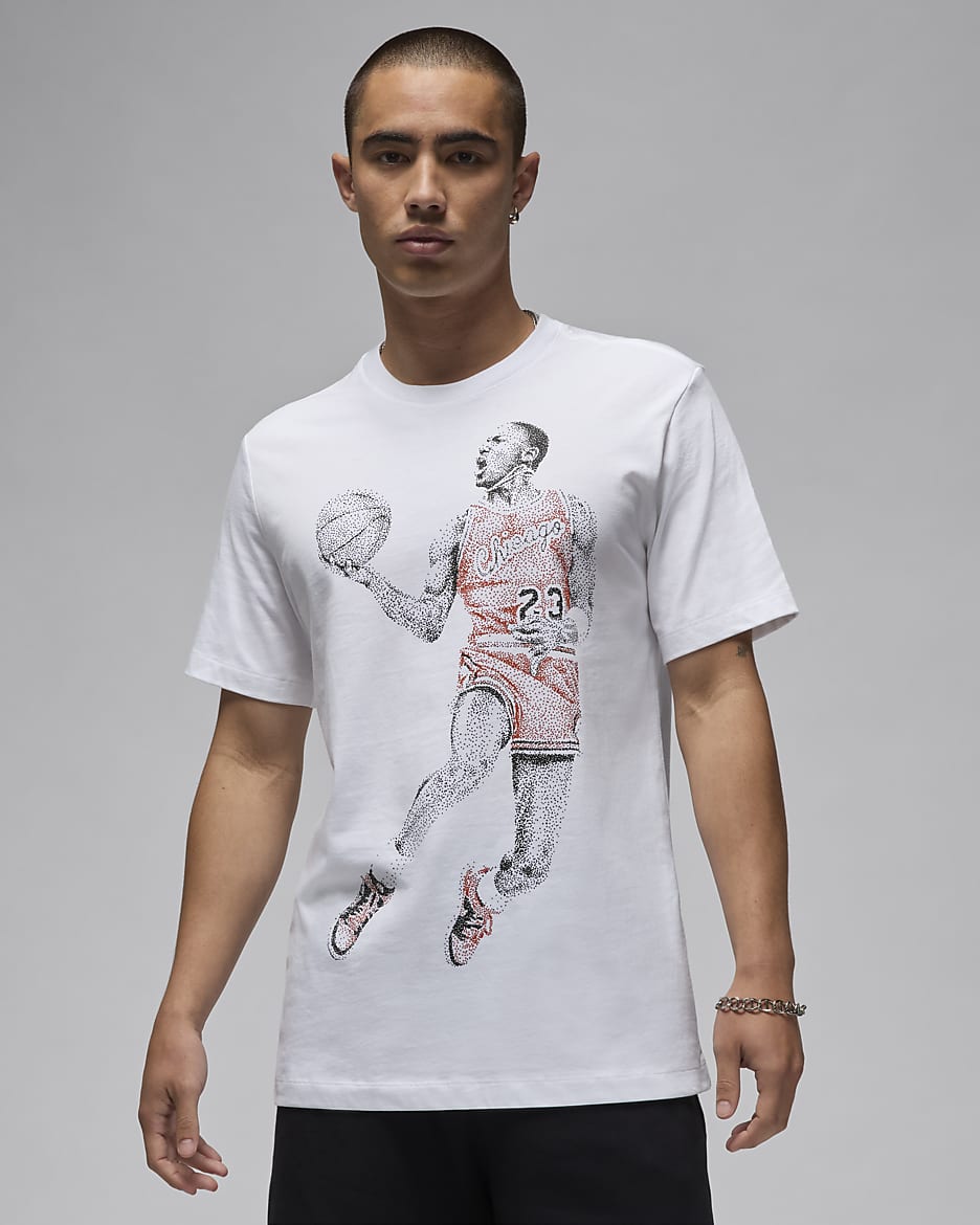 เสื้อยืดผู้ชาย Jordan - ขาว/ดำ