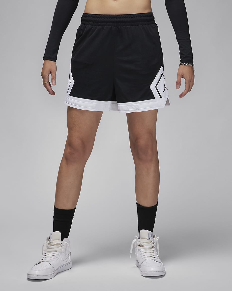 Jordan Sport Women's 10cm (approx.) Diamond Shorts - Black/White/White/Black