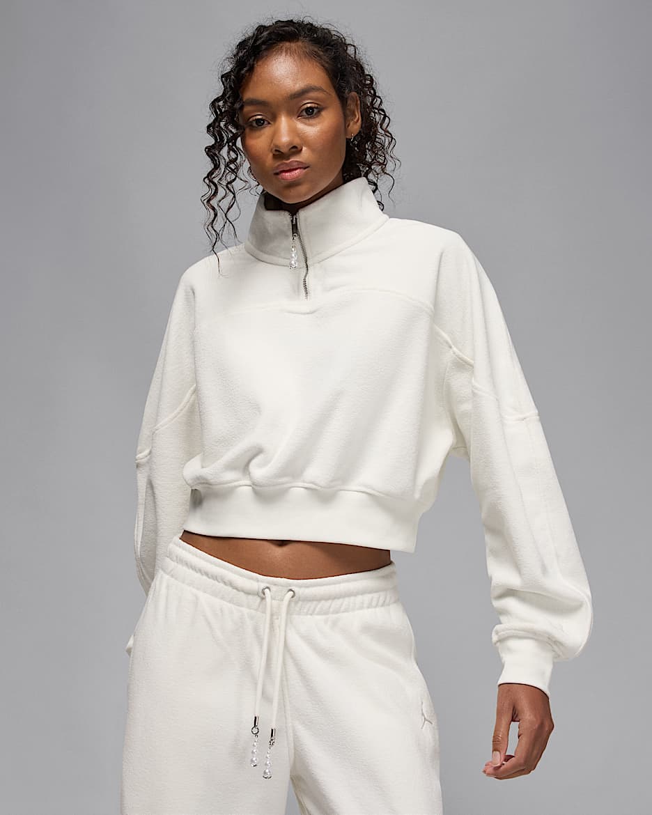Jordan Flight Fleece Women's Quarter-Zip Top - Sail/Sail