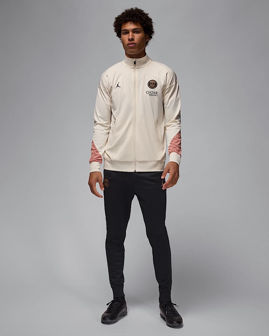 Paris Saint-Germain Strike Third Men's Jordan Dri-FIT Football Knit Tracksuit - Pale Ivory/Rust Pink/Metallic Red Bronze/Black