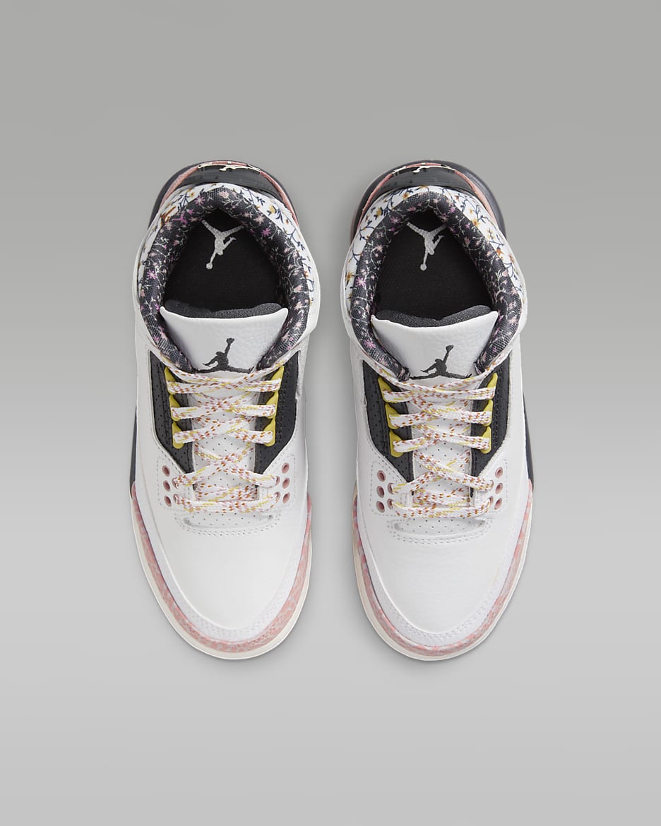 Air Jordan 3 Retro 大童鞋款 - 白色/Reb Stardust/Sail/Anthracite