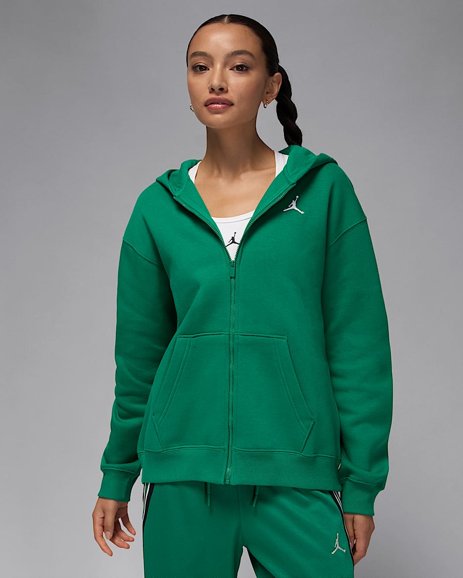 Jordan Brooklyn Fleece Women's Full-Zip Hoodie - Malachite/White