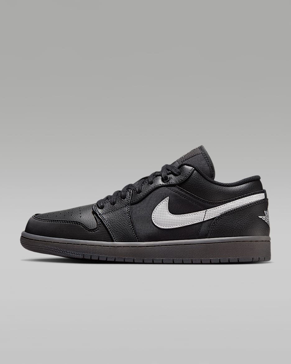 รองเท้าผู้ชาย Air Jordan 1 Low SE - ดำ/ดำ/Metallic Silver